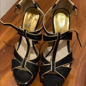 Black and gold Michael Kors heels